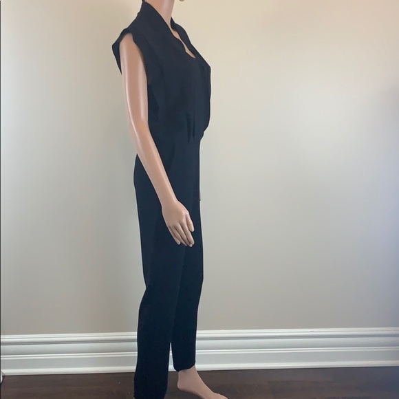 IRO black loco v-neck jumpsuit with scalloped edge - Picture 8 of 10